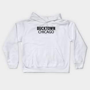 Bucktown Chicago Minimal Logo Design - Chicago Neighborhood Series Kids Hoodie